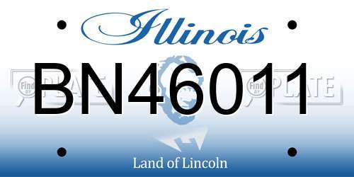 BN46011 Illinois License Plate