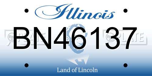 BN46137 Illinois License Plate