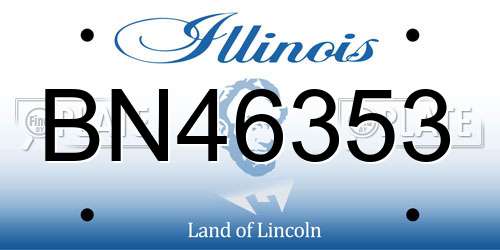 BN46353 Illinois License Plate
