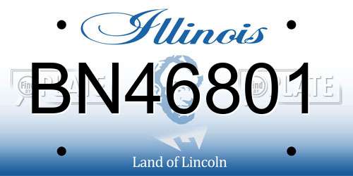 BN46801 Illinois License Plate
