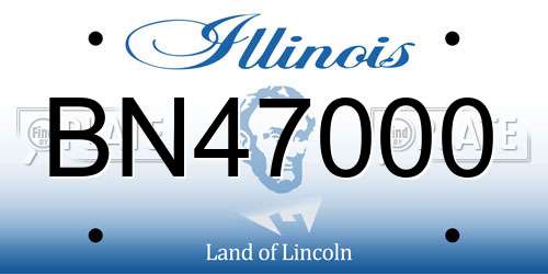 BN47000 Illinois License Plate