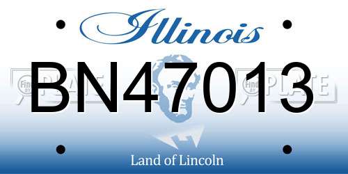 BN47013 Illinois License Plate