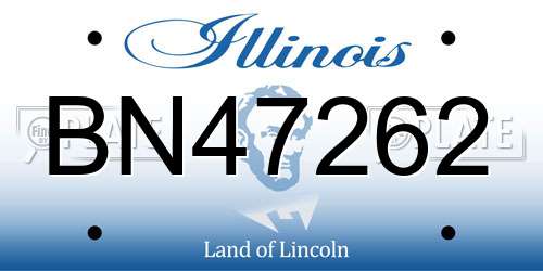 BN47262 Illinois License Plate