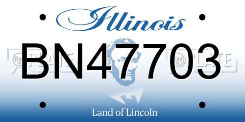 BN47703 Illinois License Plate