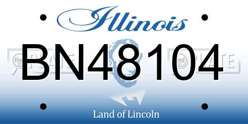 BN48104 Illinois License Plate