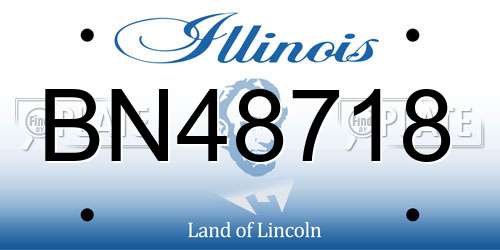 BN48718 Illinois License Plate