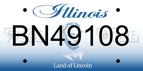 BN49108 Illinois License Plate