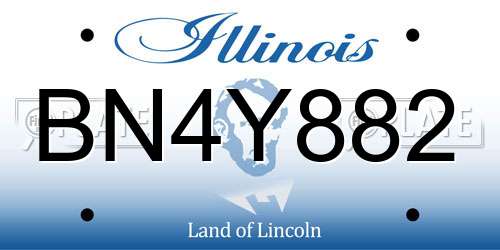 BN4Y882 Illinois License Plate