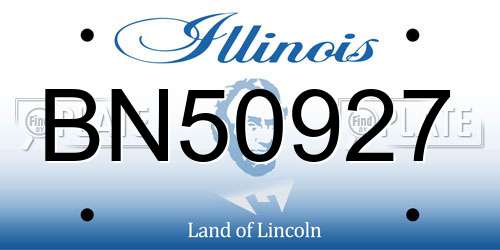 BN50927 Illinois License Plate