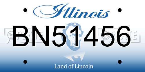 BN51456 Illinois License Plate