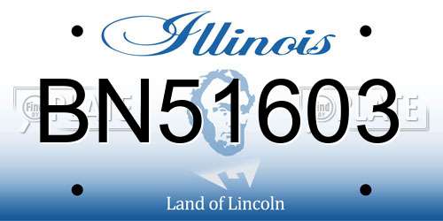 BN51603 Illinois License Plate