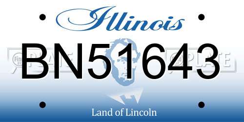 BN51643 Illinois License Plate