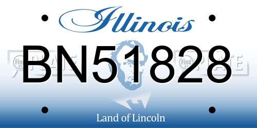 BN51828 Illinois License Plate