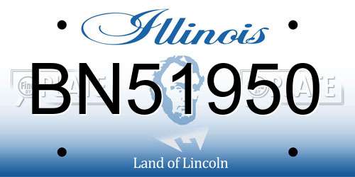 BN51950 Illinois License Plate