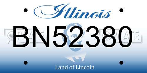BN52380 Illinois License Plate