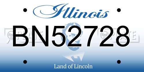 BN52728 Illinois License Plate