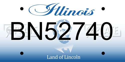 BN52740 Illinois License Plate