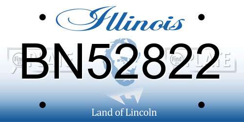 BN52822 Illinois License Plate