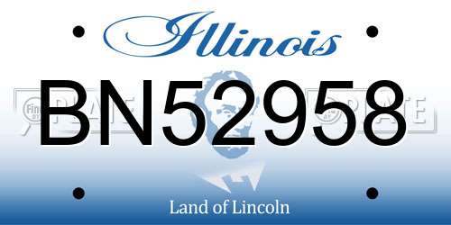 BN52958 Illinois License Plate