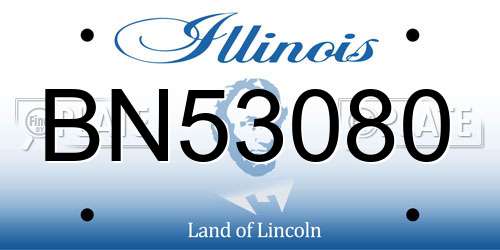 BN53080 Illinois License Plate