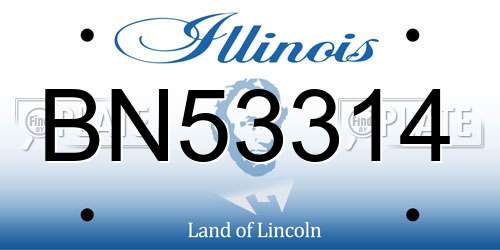 BN53314 Illinois License Plate