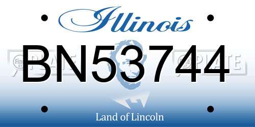 BN53744 Illinois License Plate