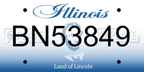 BN53849 Illinois License Plate