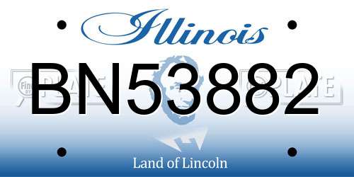 BN53882 Illinois License Plate