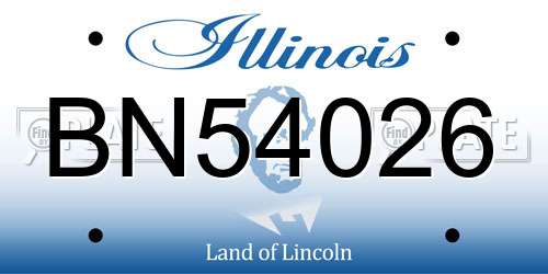 BN54026 Illinois License Plate
