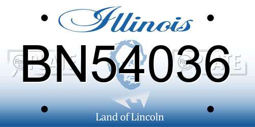 BN54036 Illinois License Plate