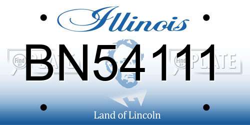 BN54111 Illinois License Plate