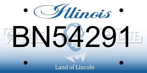 BN54291 Illinois License Plate