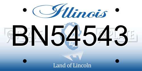 BN54543 Illinois License Plate