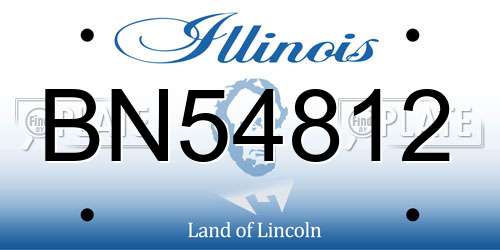 BN54812 Illinois License Plate