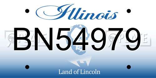 BN54979 Illinois License Plate