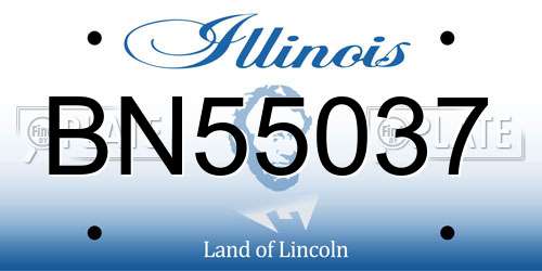 BN55037 Illinois License Plate
