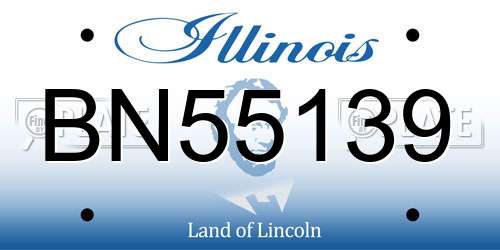 BN55139 Illinois License Plate