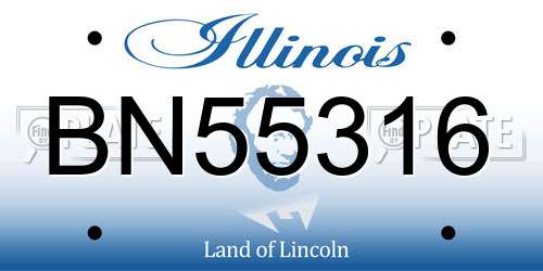 BN55316 Illinois License Plate