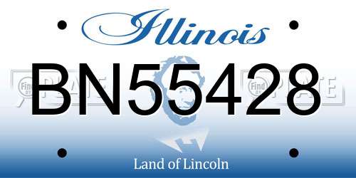 BN55428 Illinois License Plate
