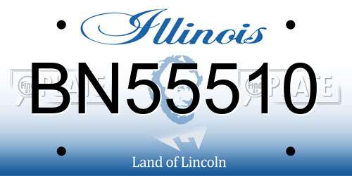 BN55510 Illinois License Plate