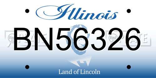 BN56326 Illinois License Plate