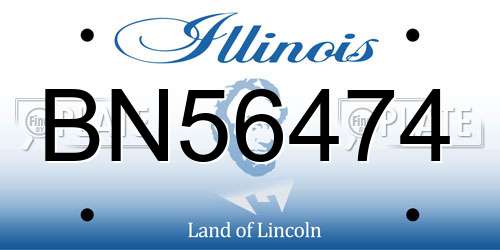 BN56474 Illinois License Plate