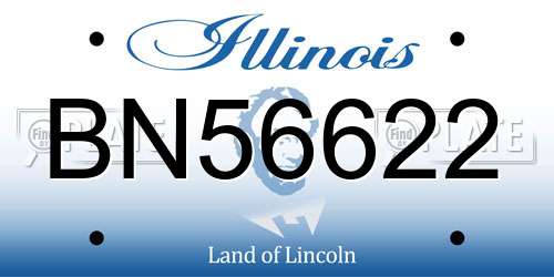 BN56622 Illinois License Plate