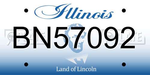 BN57092 Illinois License Plate