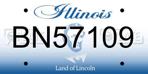 BN57109 Illinois License Plate