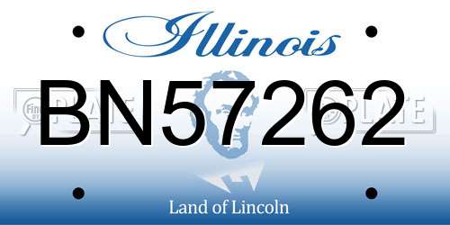 BN57262 Illinois License Plate