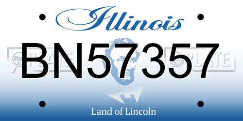 BN57357 Illinois License Plate