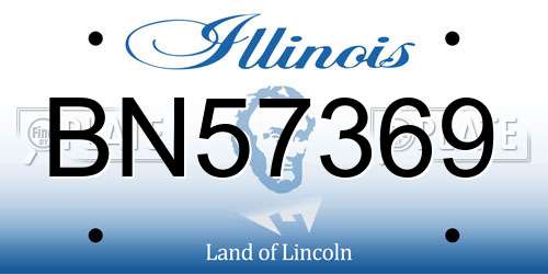 BN57369 Illinois License Plate