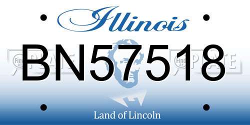 BN57518 Illinois License Plate