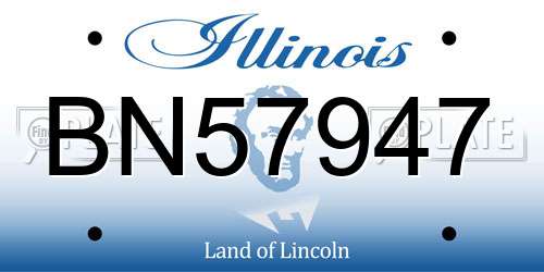 BN57947 Illinois License Plate